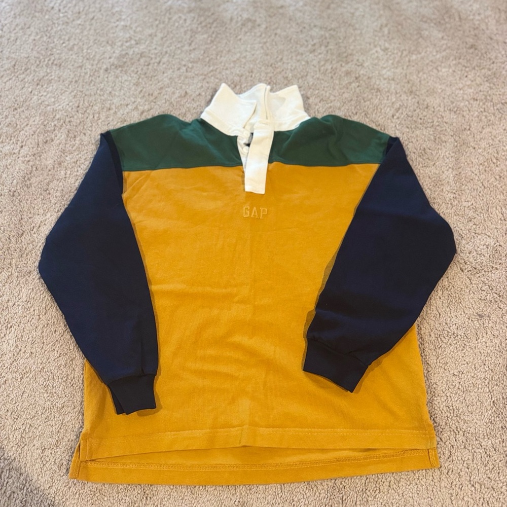 GAP Men's Zip Up Sweater - Mustard, Green, Navy